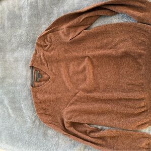 Men's Cashmere V-Neck Brown Sweater